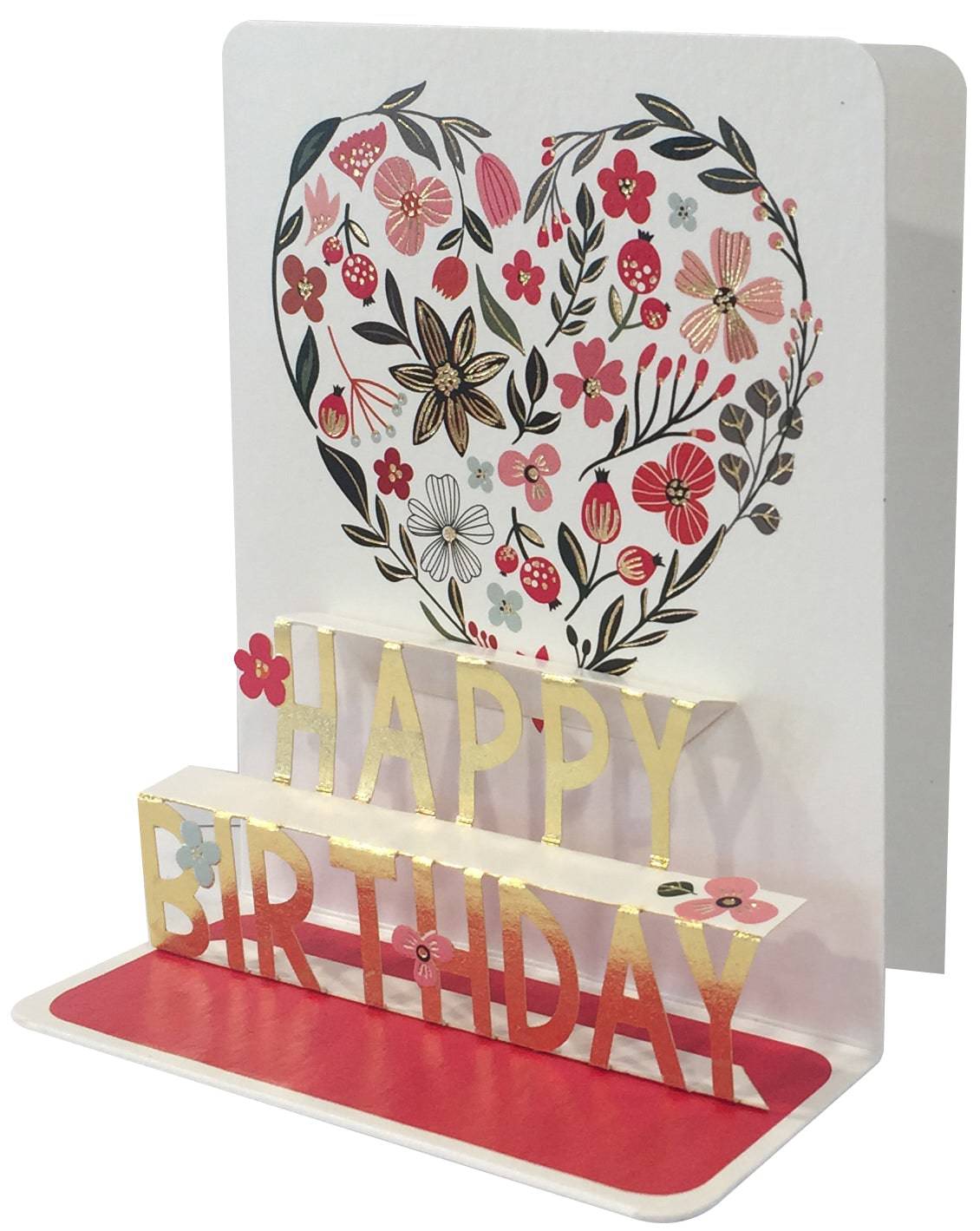 Pictura Bday Heart small pop-up card featuring a colorful heart design for birthday celebrations.